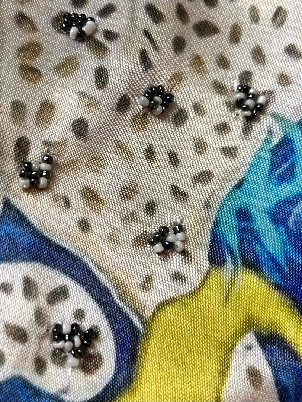 Paige Gemmel Chinoiserie Beaded Accent Pillow Cover Monkeys Lemons Bright Bold